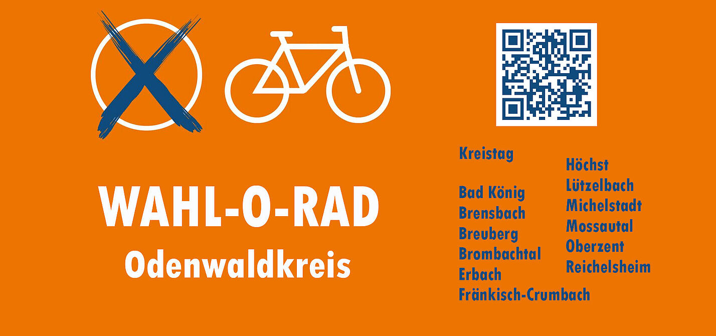 Grafik zur Bekanntmachung der Wahl-o-Rade im Odenwald