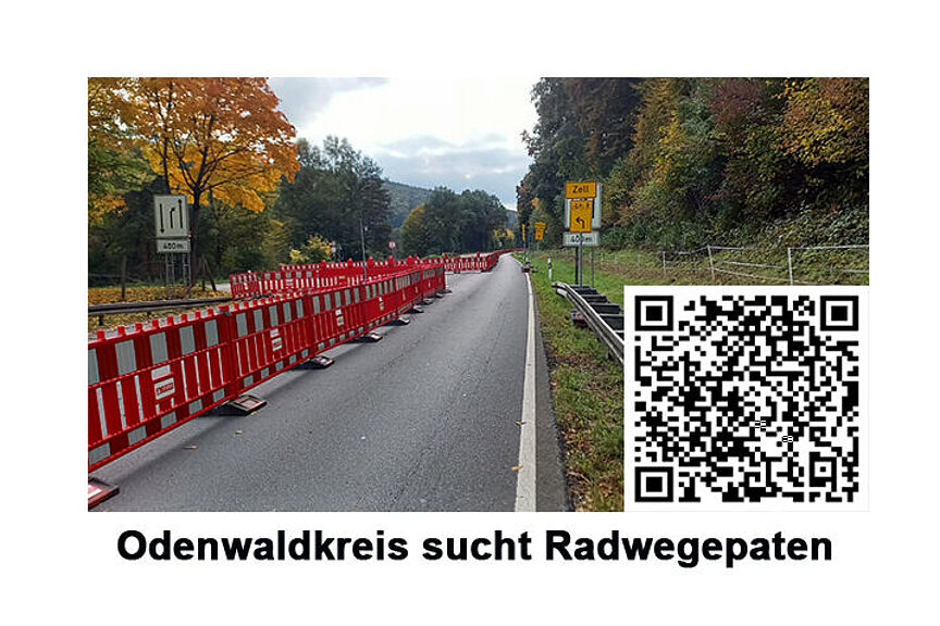 Odenwaldkreis sucht Radwegepaten Radweg R4 - seitlich geschützt durch Barken